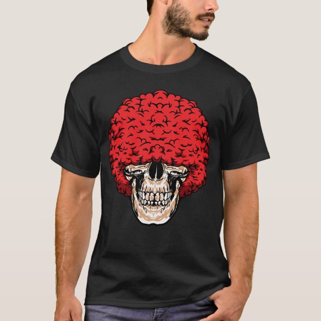 T-shirt Le crâne d'Afro-Man : les cheveux rouges bouclés (Devant)