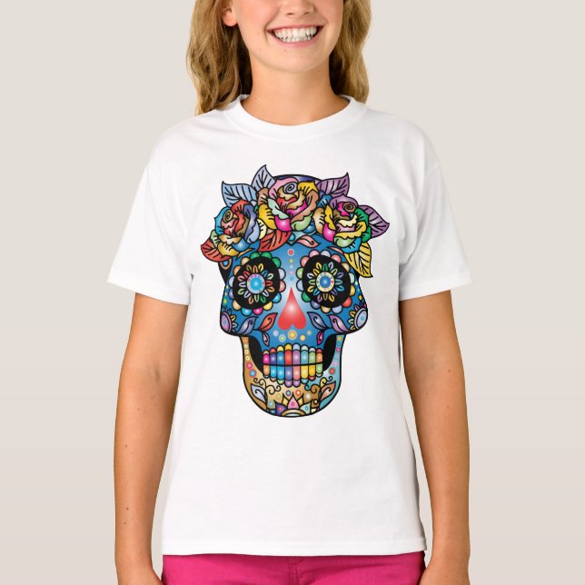 T-shirt Le crâne de sucre, Jour des morts (Devant)