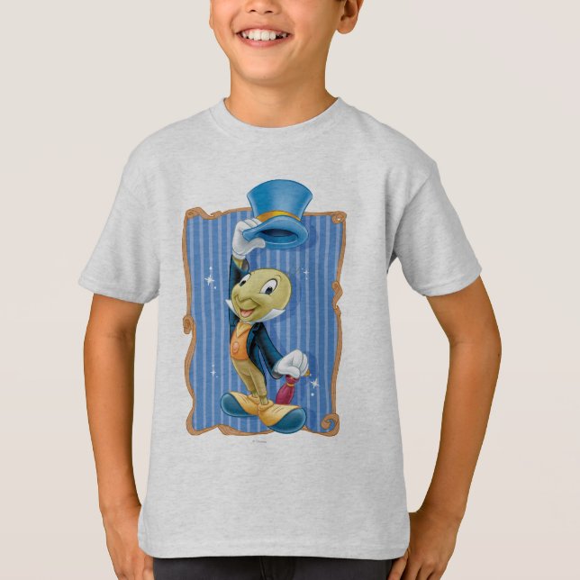 T-shirt Le Cricket Jiminy Levant Son Casquette (Devant)