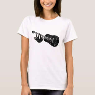 T-shirt Le cru a dénommé la pièce en t de guitare de