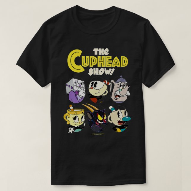 T-shirt Le Cuphead Show Group Poster Logo Premium  (Design devant)