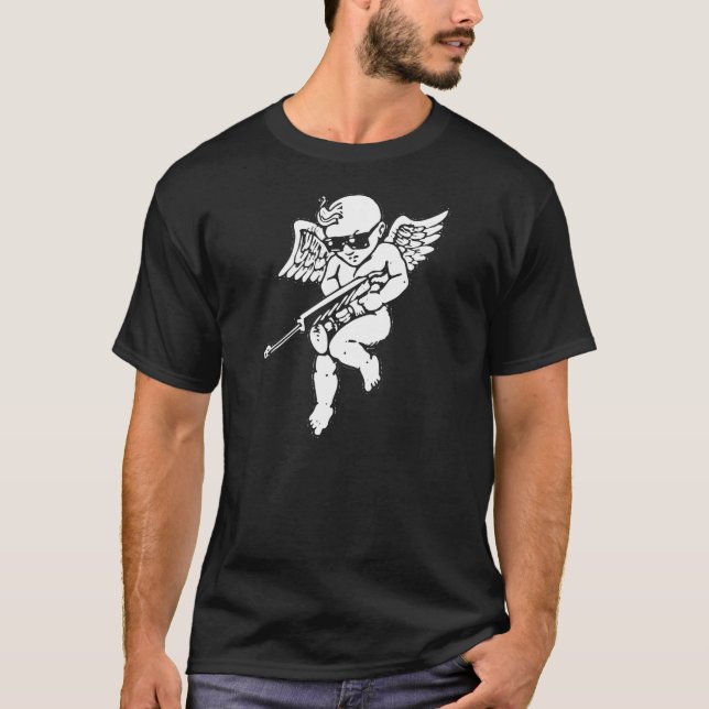 T-SHIRT LE CUPIDON VOUS TIRERA AVEC UNE ARME À FEU DE (Devant)