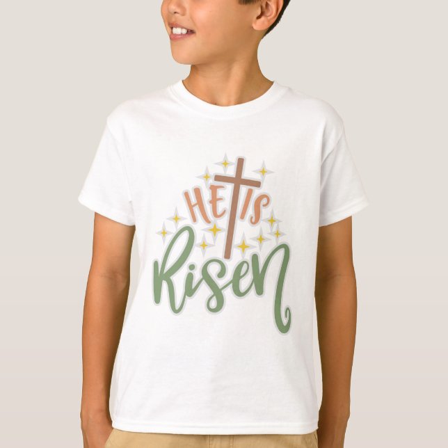 T-shirt Le design de Pâques, il est ressuscité (Devant)