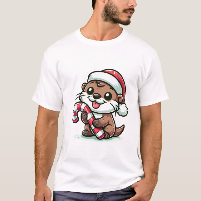 T-shirt Le dessin de Noël Otter (Devant)