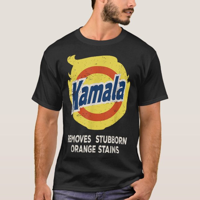 T-shirt Le détergent Kamala élimine les taches d'orange tê (Devant)