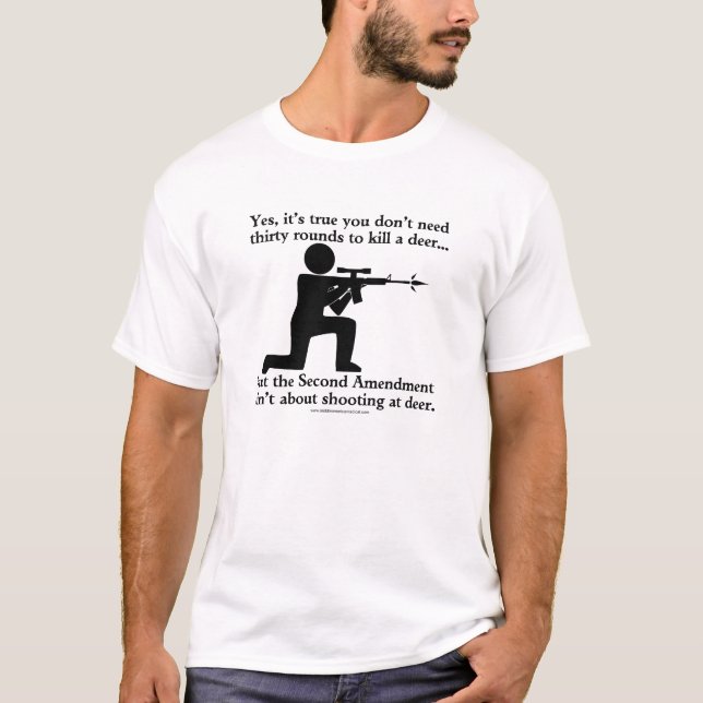 T-shirt Le deuxième amendement n'est pas au sujet des (Devant)