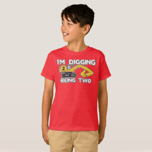 T-shirt Le deuxième anniversaire de l'enfant Je creuse êtr