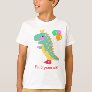 T-shirt Le dinosaure d'anniversaire badine la chemise