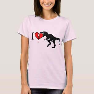 T-shirt Le dinosaure mangent le coeur
