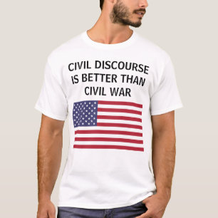T-shirt Le discours civil vaut mieux que le drapeau améri