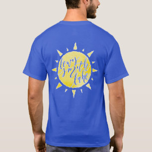 T-shirt Le double de calligraphie de soleil de lac lewis