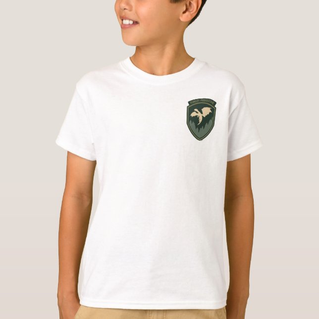 T-shirt Le Dragon de Pete| Insigne de protection forestièr (Devant)