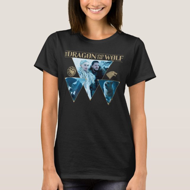 T-shirt Le Dragon et le Wolf Daenerys & Jon Graphic (Devant)