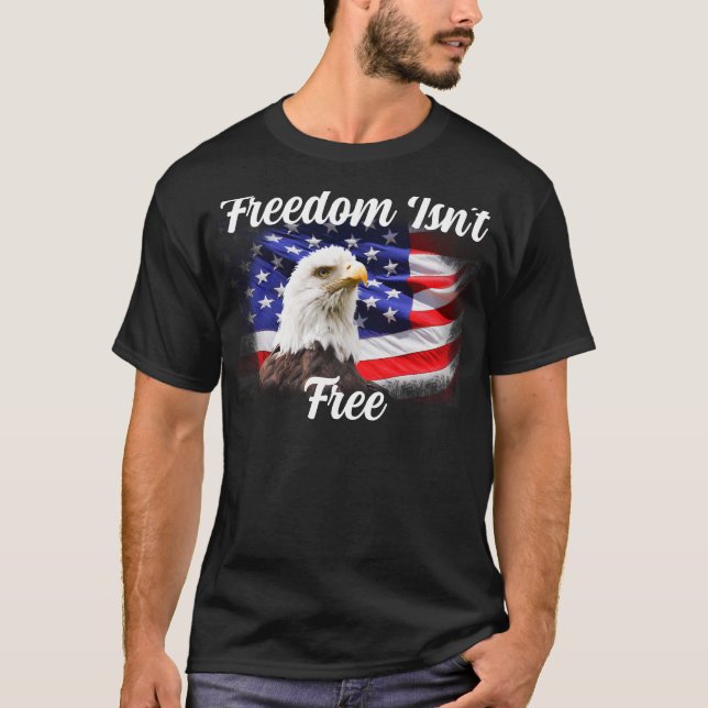 T-shirt Le drapeau américain de l'aigle à tête blanche n'e (Devant)