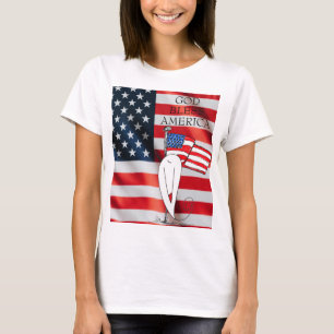 T-shirt Le drapeau américain Dieu bénisse l'Amérique Patri