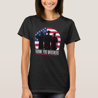 T-shirt Le drapeau américain Merci Frères Patriotique vété