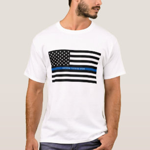 T-shirt Le drapeau américain mince de Blue Line de police