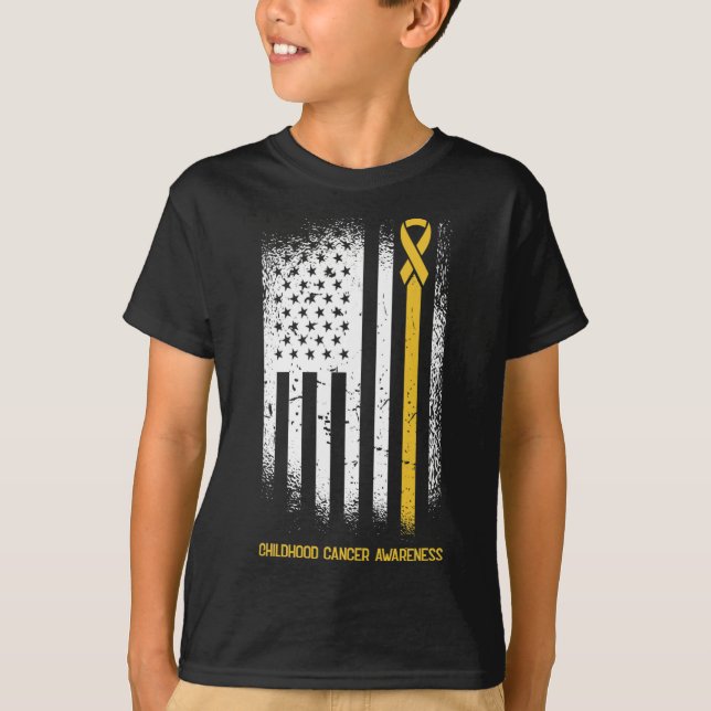 T-shirt Le drapeau américain Ribbon Wa Sensibilisation au  (Devant)