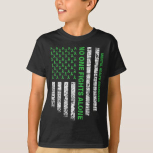 T-shirt Le drapeau américain seul Sensibilisation à la san