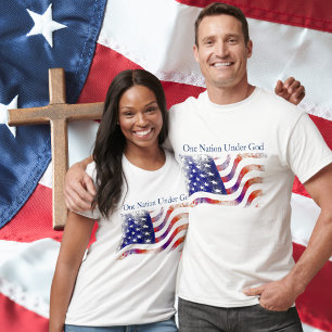 T-shirt Le drapeau américain, une nation sous Dieu