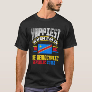 T-shirt Le Drapeau Congolais RDC Est Le Plus Heureux Quand