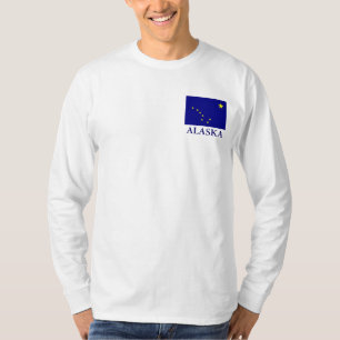 T-shirt Le drapeau de l'État de l'Alaska porte-t-shirt Lon