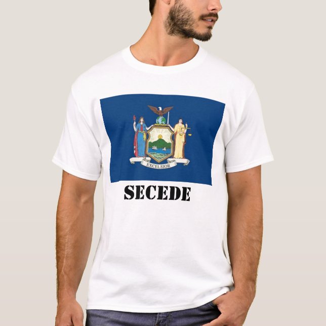 T-shirt Le drapeau de l'état de New-York, FONT CÉCESSION (Devant)