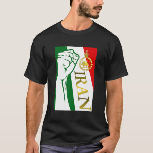 T-shirt Le Drapeau De L'Iran Avec La Couronne Pahlavi