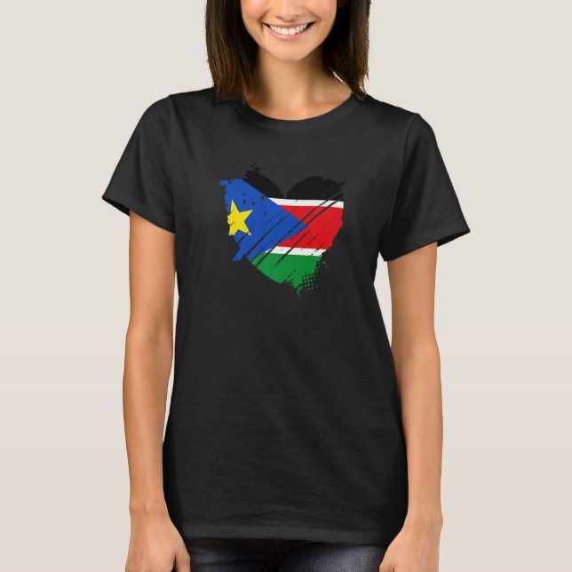 T-shirt Le drapeau du Sud-Soudan J'aime Il est dans l'ADN  (Devant)