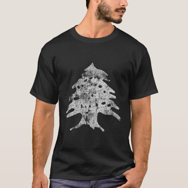 T-shirt Le Drapeau Libanais De Style Bombardé (Devant)