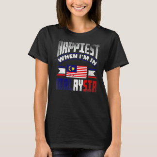 T-shirt Le Drapeau Malaisien Le Plus Heureux Quand Je Suis