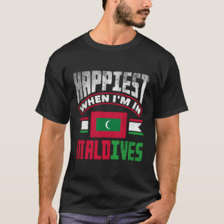 T-shirt Le Drapeau Maldivien Des Maldives Est Le Plus Heur