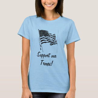 T-shirt le drapeau noir et blanc, soutiennent nos troupes