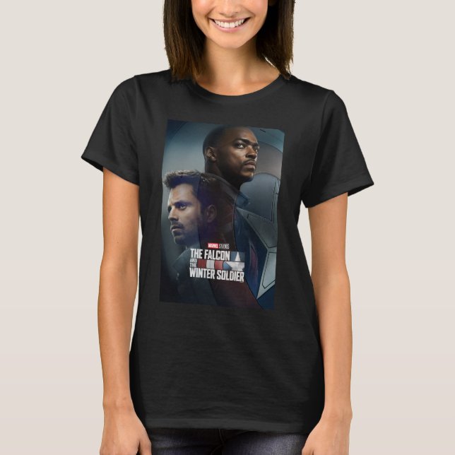 T-shirt Le Faucon et l'affiche du bouclier d'hiver (Devant)