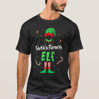 T-shirt Le favori de Santa Elf Xmas appariement de Noël po