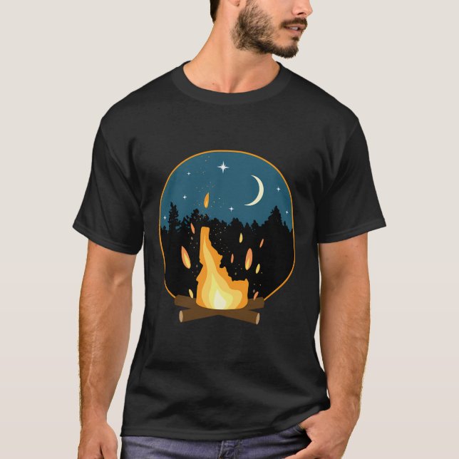 T-shirt Le feu de camp d'Idaho (Devant)