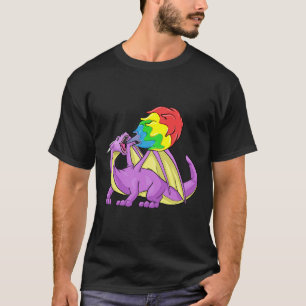 T-shirt Le feu du dragon LGBT respirant le cadeau drôle