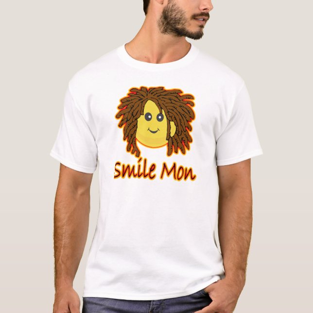 T-shirt Le feu Rasta de lundi de sourire font face (Devant)