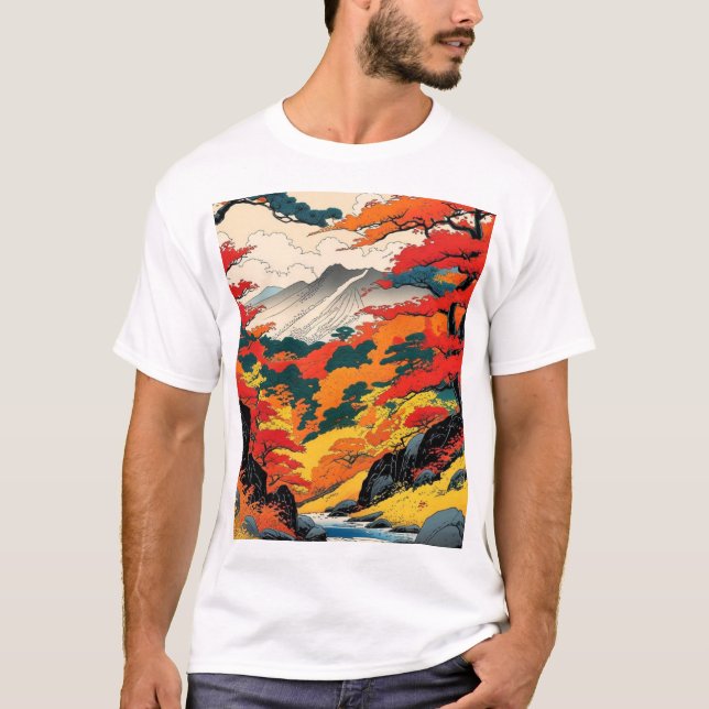 T-shirt Le feuillage Automne Japonais (Devant)