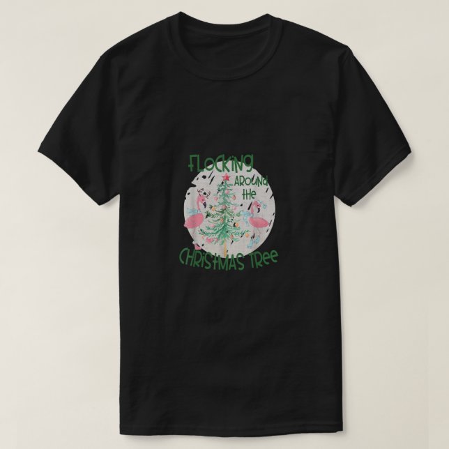 T-shirt Le Flamant rose Qui S'Éclate Autour Des Lumières D (Design devant)