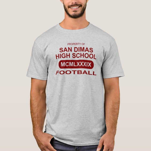 T-shirt Le football de lycée de San Dimas (Devant)