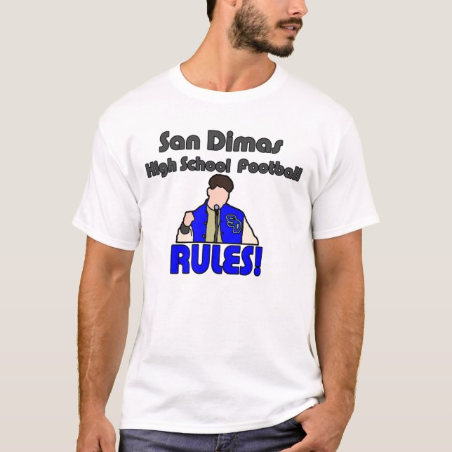 T-shirt Le football de lycée de San Dimas ORDONNE la (Devant)