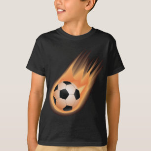 T-shirt le football, le feu de ballon de football
