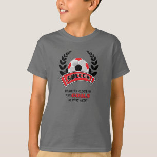 T-shirt Le football vous rapproche de vos objectifs -Rouge