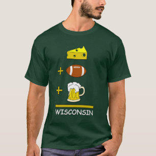 T-shirt Le fromage plus le football plus la bière égale 