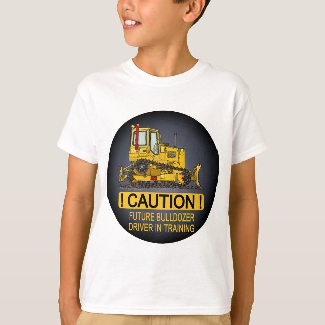 T-shirt Le futur conducteur de bouteur de bouteur badine (Devant)