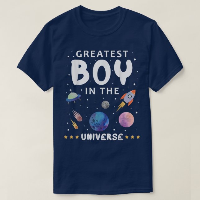 T-shirt Le Garçon Le Plus Grand Dans L'Univers Science Spa (Design devant)