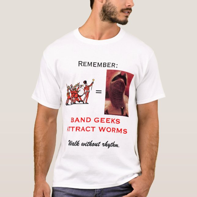 T-SHIRT LE GEEKS DE BANDE ATTIRE DES VERS (Devant)