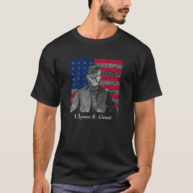 T-shirt Le Général Grant et le drapeau américain (Devant)