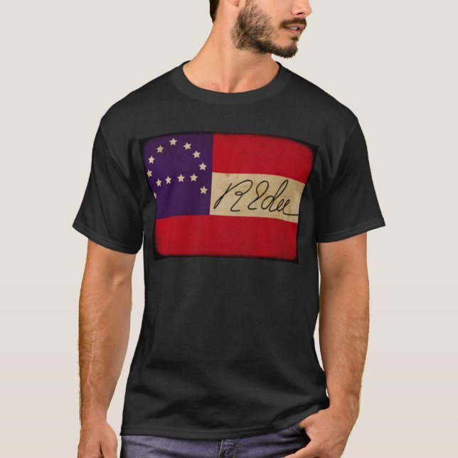 T-shirt Le Général Lee Headquarters Flag avec la signature (Devant)
